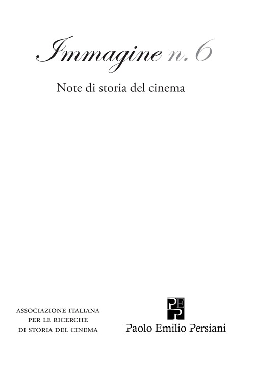 Immagine. Note di storia del cinema