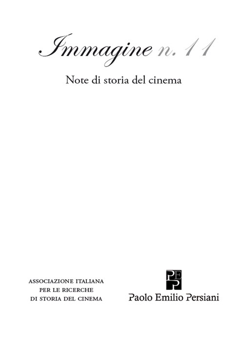 Immagine. Note di storia del cinema