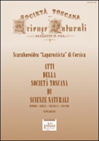 Atti della Società Toscana di Scienze Naturali. Serie B (2003). Supplemento: Scarabeoidea «Laparosticta» di Corsica