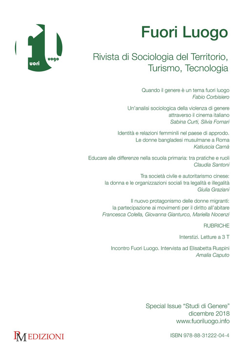 Fuori luogo. Rivista di sociologia del territorio, turismo, tecnologia. Special Issue &laquo;Studi di genere&raquo;