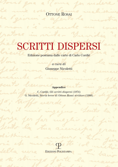 Scritti dispersi. Edizione postuma dalle carte di Carlo Cordié