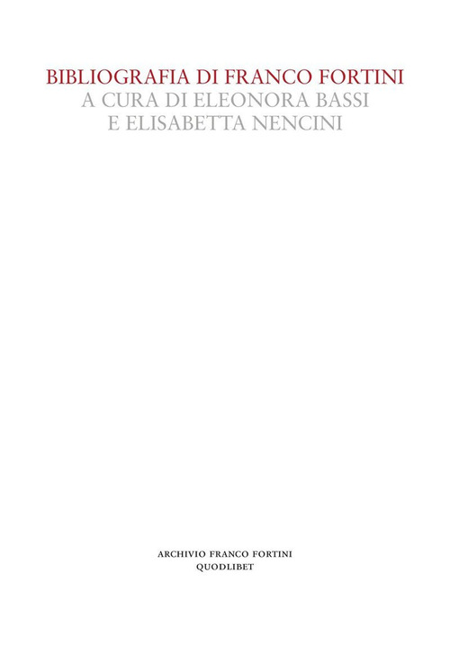 Bibliografia di Franco Fortini