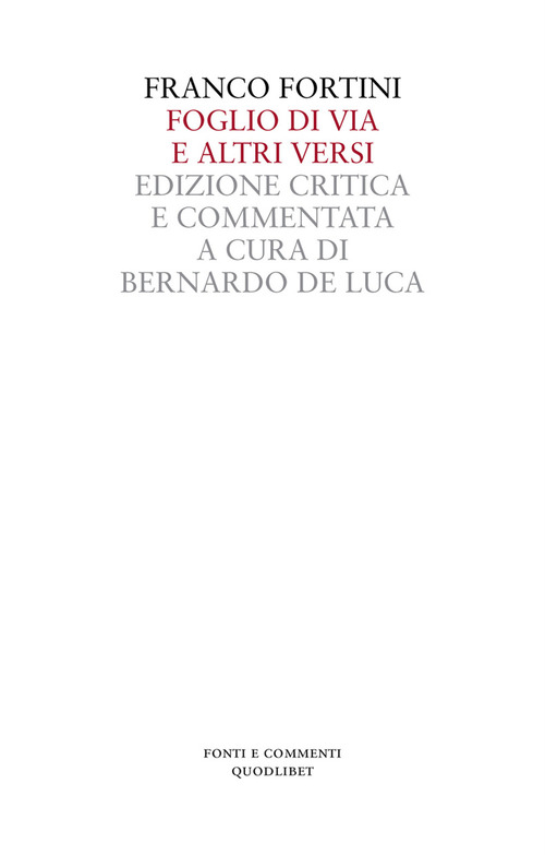 Foglio di via e altri versi
