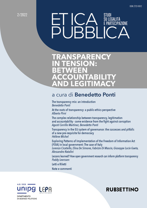 Etica pubblica. Studi su legalità e partecipazione