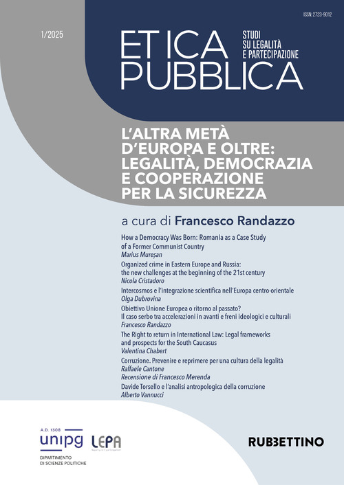 Etica pubblica. Studi su legalit&agrave; e partecipazione