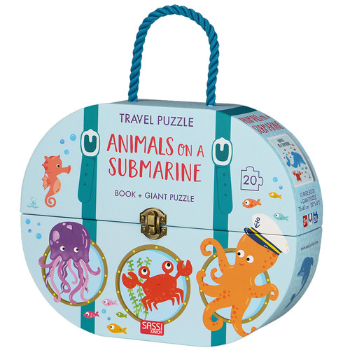 Animals on a submarine. Travel puzzle
