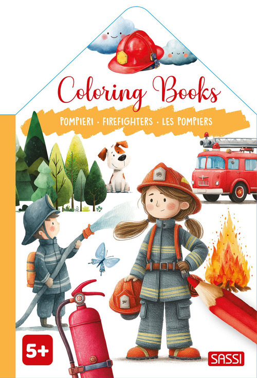 Pompieri-Firefighters-Les pompiers. Colouring books