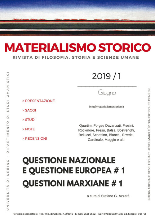 Materialismo storico. Rivista di filosofia, storia e scienze umane