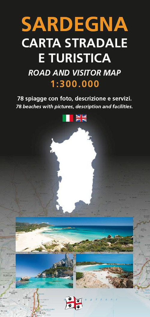 Sardegna. Carta stradale e turistica 1:300.000. 78 spiagge con foto, descrizione e servizi-Road and visitor map 1:300.000. 78 beaches with pictures, description and facilities
