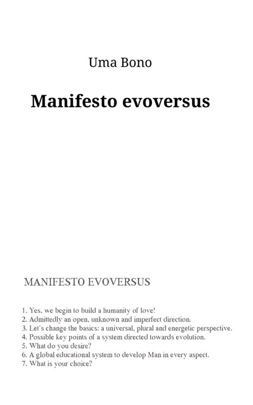 Manifesto evoversus. Ediz. inglese