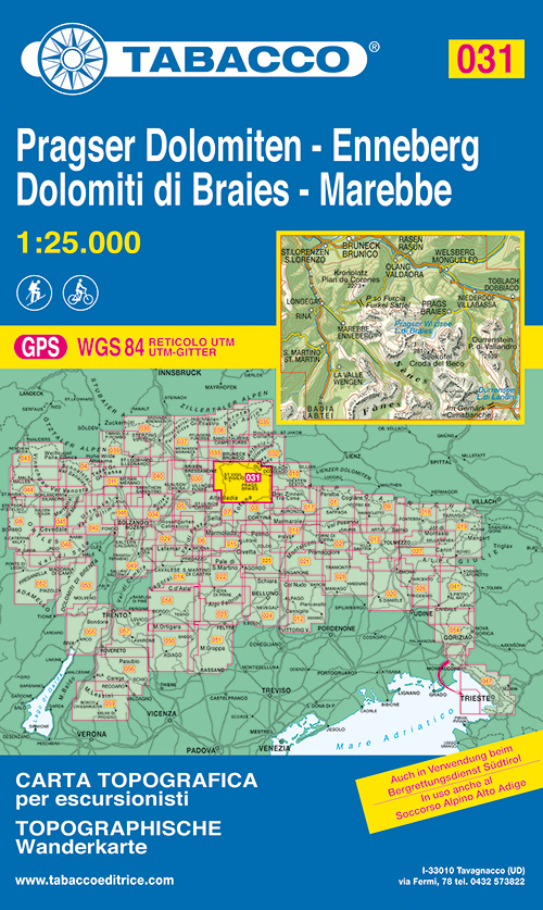 Dolomiti di Braies. Marebbe 1:25.000
