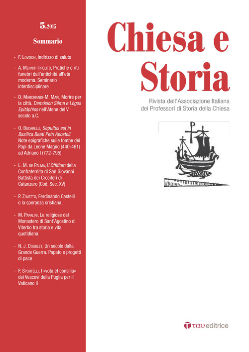 Chiesa e storia. Rivista dell'Associazione Italiana dei Professori di Storia della Chiesa