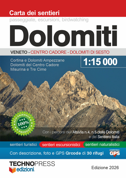 Dolomiti. Carta dei sentieri