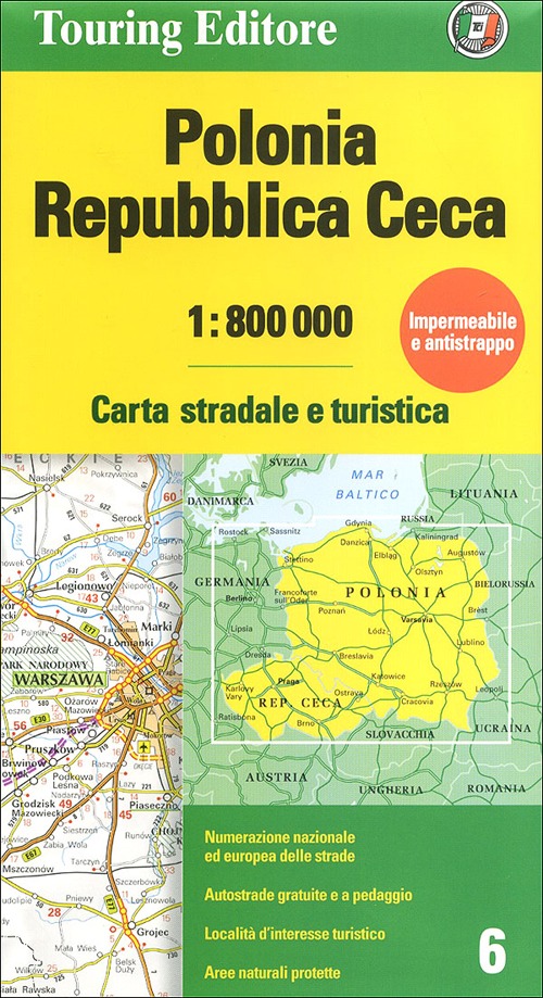 Polonia, Repubblica Ceca 1:800.000. Carta stradale e turistica. Ediz. multilingue