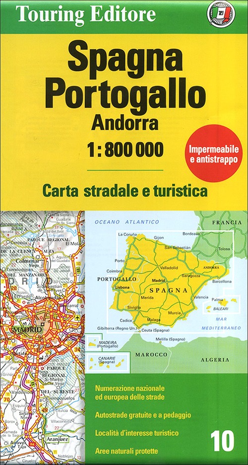 Spagna, Portogallo, Andorra 1:800.000. Ediz. multilingue