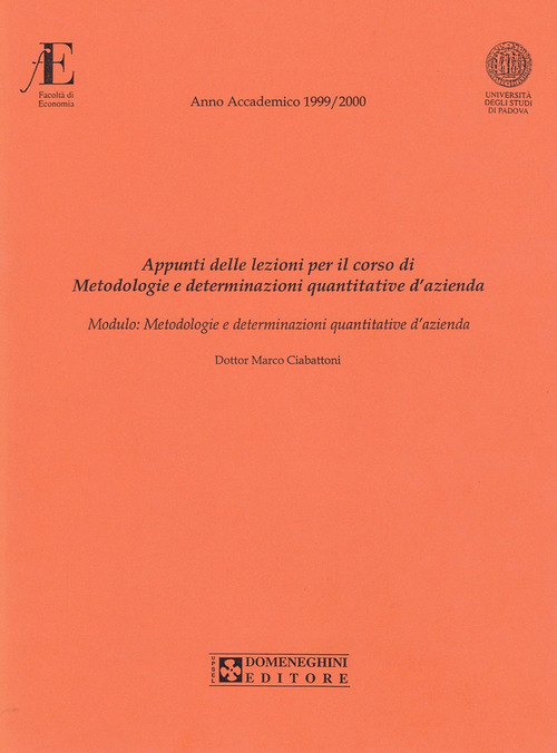 Metodologia e determinazioni quantitative d'azienda