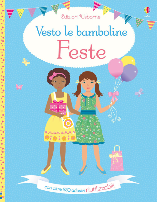 Feste. Vesto le bamboline. Con adesivi