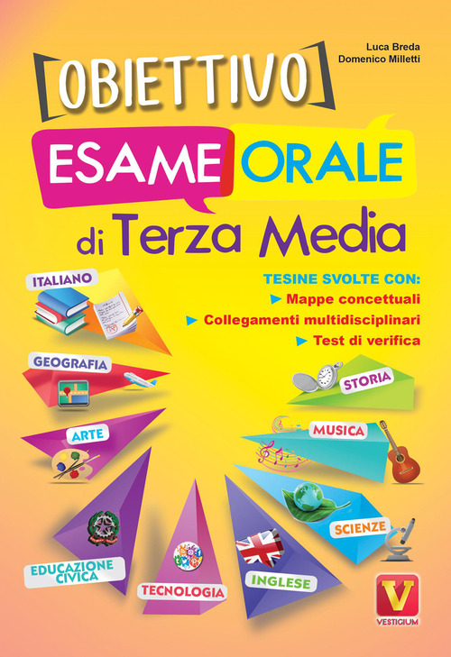 Obiettivo esame orale di terza media. Tesine svolte con mappe concettuali, esposizione degli argomenti, collegamenti multidisciplinari
