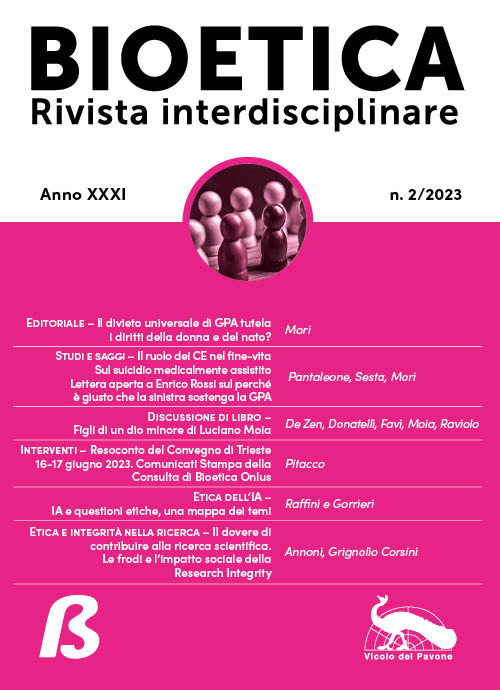 Bioetica. Rivista interdisciplinare
