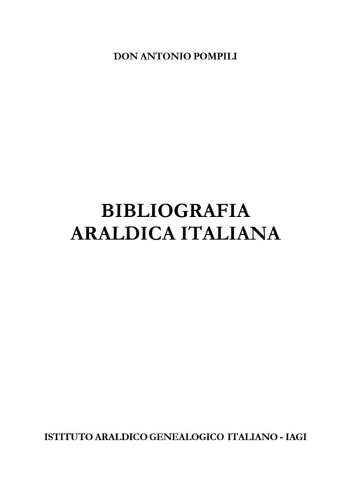 Bibliografia araldica italiana