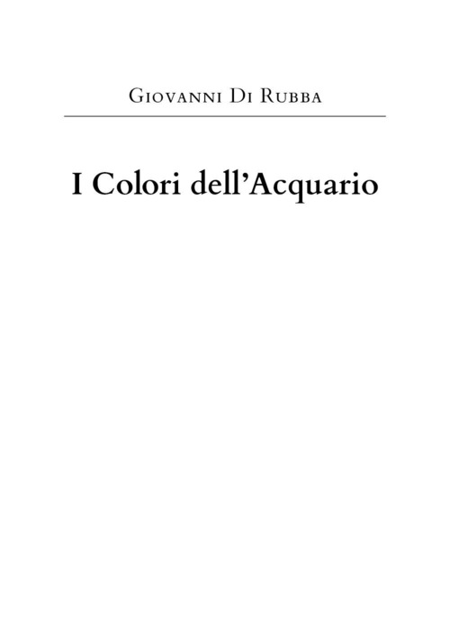 I colori dell'acquario
