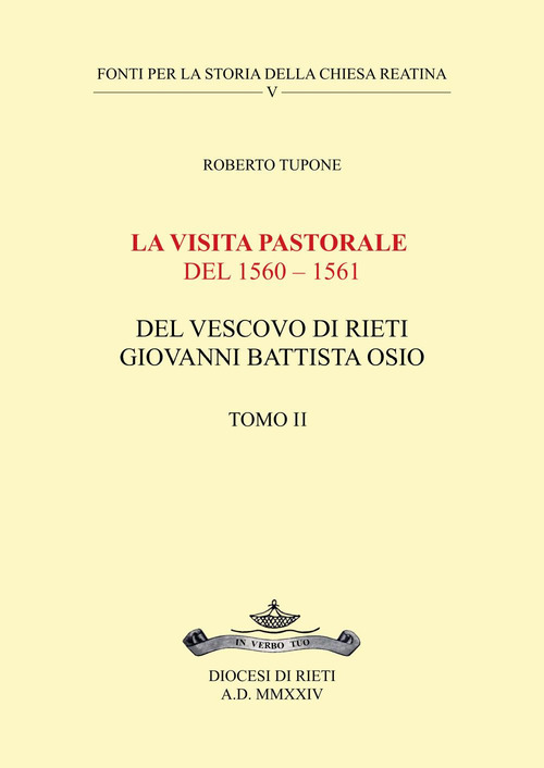 La visita pastorale del 1560-1561 del Vescovo di Rieti Giovanni Battista Osio