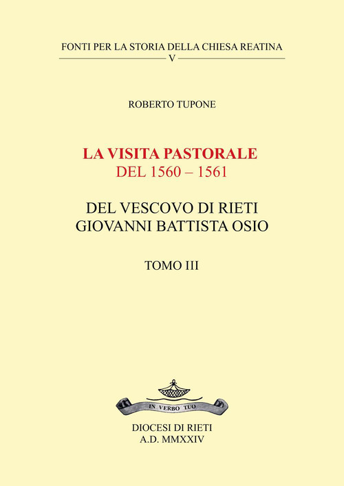 La visita pastorale del 1560-1561 del Vescovo di Rieti Giovanni Battista Osio